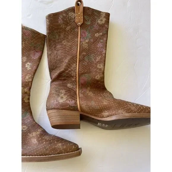 NEW WE THE FREE PEOPLE Sz 37 MONTAGE PRINTED TALL BOOTS - Picture 6 of 7